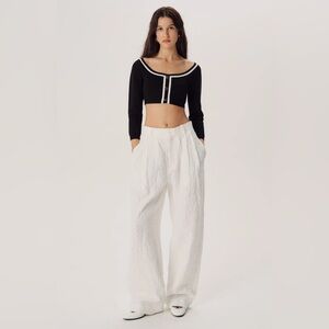 Ronny kobo White krew Wide-Leg Pants